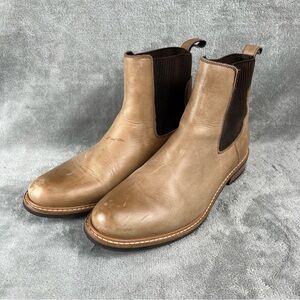 Nisolo Carmen Chelsea Boots Leather Womens Size 10 Tan Beige Almond Toe Casual